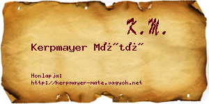 Kerpmayer Máté névjegykártya